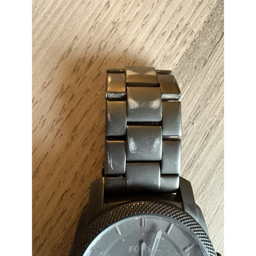 Fossil Men's FS4705 Stainless Steel Analog Grey Dial Watch New Battery See Notes